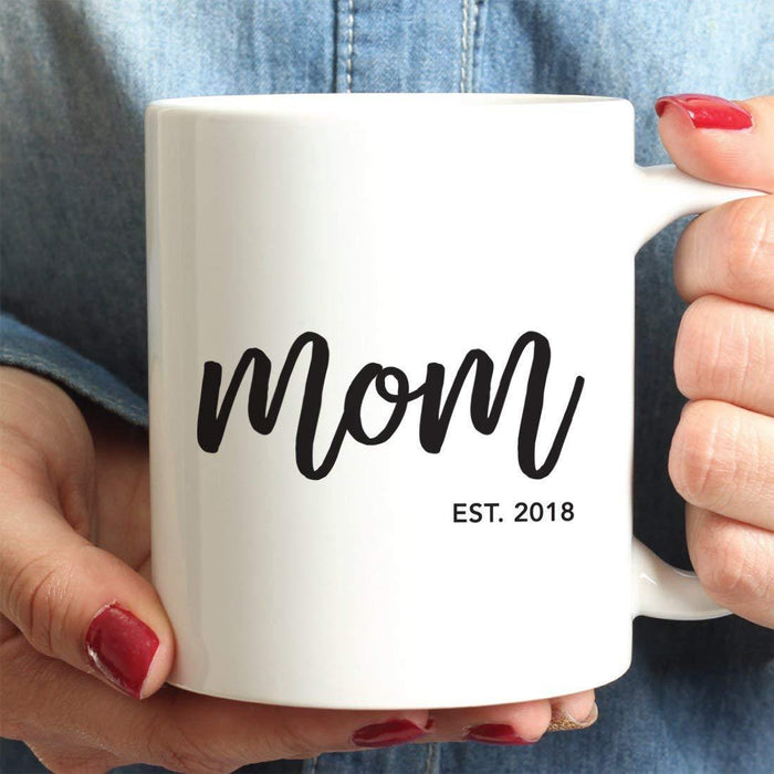 Personalized Baby Pregnancy Announcement Coffee Mug Gift Mom Est.-Set of 1-Andaz Press-
