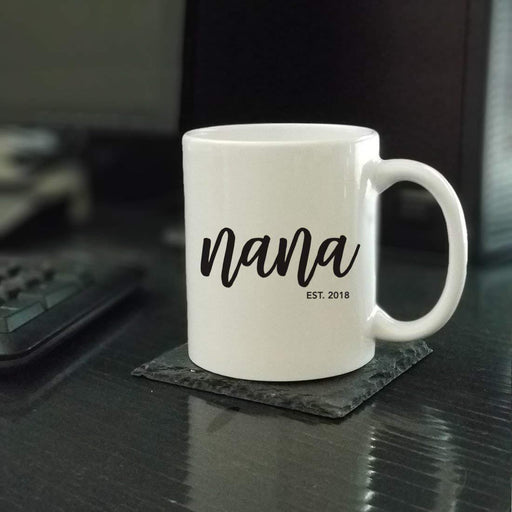 Personalized Baby Pregnancy Announcement Coffee Mug Gift Nana Est.-Set of 1-Andaz Press-