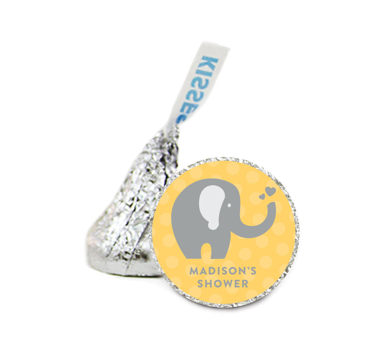 Personalized Baby Shower Chocolate Drop Labels Stickers, Motif-Set of 216-Andaz Press-Aqua Whale-