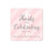 Personalized Blush Pink and Gray Baby Girl Baptism Square Label Stickers, Thank You for Celebrating with US-set of 40-Andaz Press-