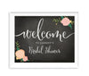 Personalized Bridal Shower Chalkboard Floral Roses Print Party Sign-Set of 1-Andaz Press-