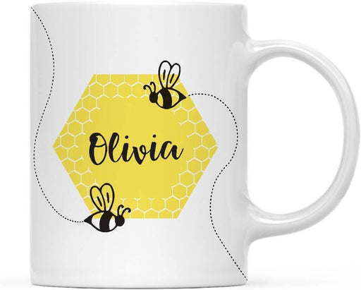 Personalized Busy Little Bee Black and Yellow Baby Shower Birthday Party Collection Coffee Mug-Set of 1-Andaz Press-