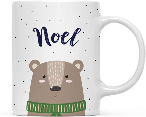 Personalized Christmas Hot Chocolate Coffee Mug Gift Brown Bear-Set of 1-Andaz Press-