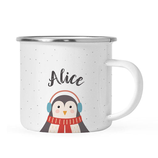 Personalized Christmas Hot Chocolate Stainless Steel Campfire Coffee Mug Gift Penguin-Set of 1-Andaz Press-