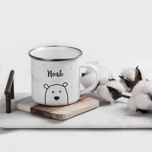 Personalized Christmas Hot Chocolate Stainless Steel Campfire Coffee Mug Gift Polar Bear-Set of 1-Andaz Press-