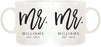 Personalized Coffee Mugs Gift Set Mr. Mr. Williams Est. Script Style-Set of 2-Andaz Press-