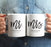 Personalized Coffee Mugs Gift Set Mr. Mrs. Johnson Est. Script Style-Set of 2-Andaz Press-