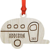 Personalized Engraved Real Wood Christmas Ornament, Camper Trailer-Set of 1-Andaz Press-