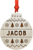 Personalized Engraved Real Wood Christmas Ornament, Wood Ornament Bauble-Set of 1-Andaz Press-