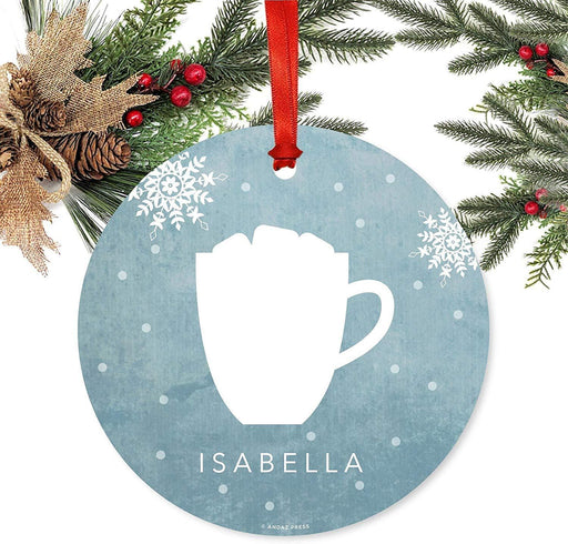 Personalized Family Christmas Ornament Metal Blue Winter Wonderland Coffee Mug-Set of 1-Andaz Press-