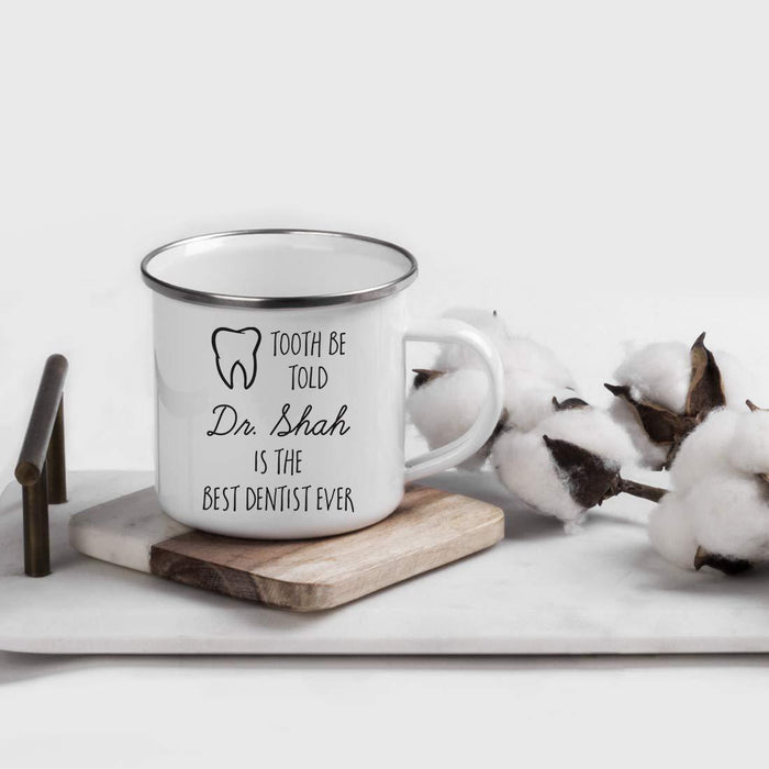 Personalized Graduation Stainless Steel Campfire Coffee Mug Gift Tooth be Told Dr. Clark is The Best Dentist Ever-Set of 1-Andaz Press-