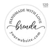 Personalized Handmade with Love Round Small Business Sticker Labels 120-Pack-set of 120-Andaz Press-
