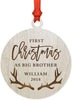 Personalized Laser Engraved Wood Christmas Ornament, Bride and Groom, Hashtag Shape, Custom Name-Set of 1-Andaz Press-
