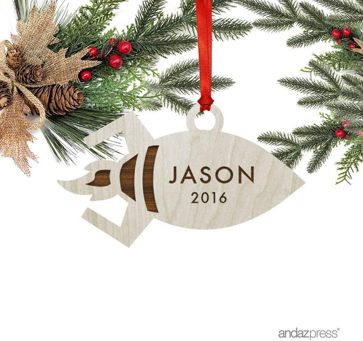 Personalized Laser Engraved Wood Christmas Ornament, Custom Names, Florida-Set of 1-Andaz Press-