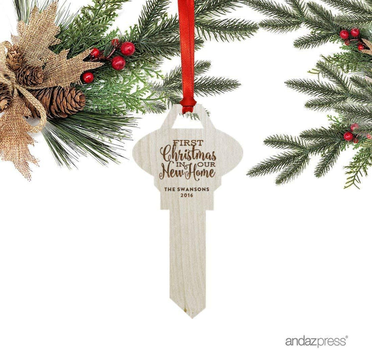 Personalized Laser Engraved Wood Christmas Ornament, Custom Names, Idaho-Set of 1-Andaz Press-