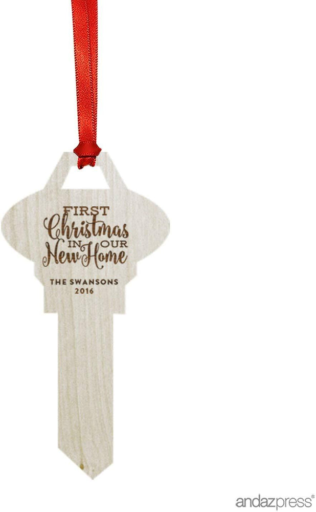 Personalized Laser Engraved Wood Christmas Ornament, Custom Names, Idaho-Set of 1-Andaz Press-