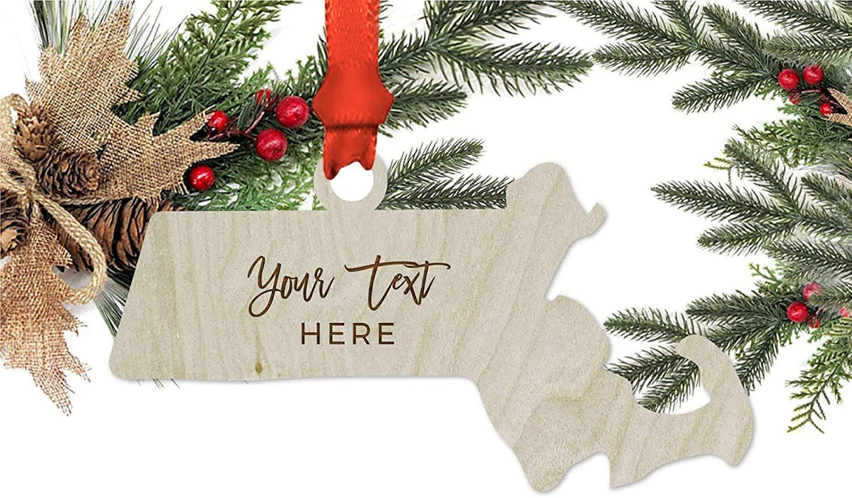 Personalized Laser Engraved Wood Christmas Ornament, Custom Names, Oklahoma-Set of 1-Andaz Press-