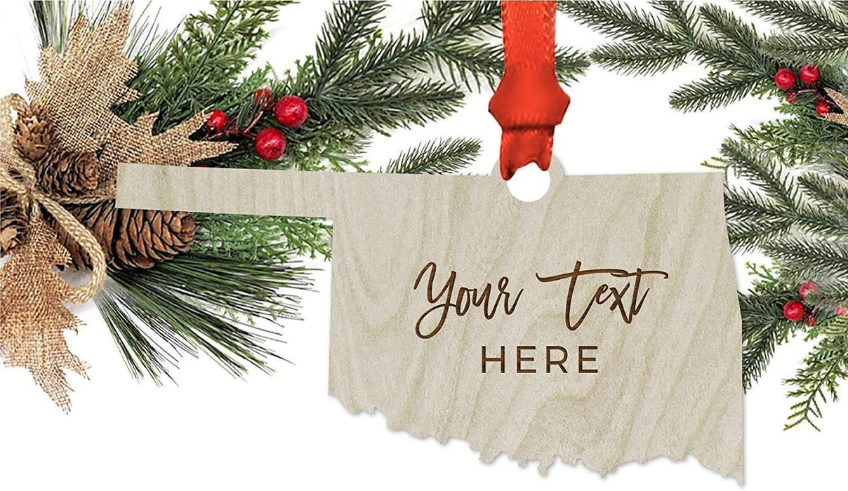 Personalized Laser Engraved Wood Christmas Ornament, Custom Names, South Carolina-Set of 1-Andaz Press-