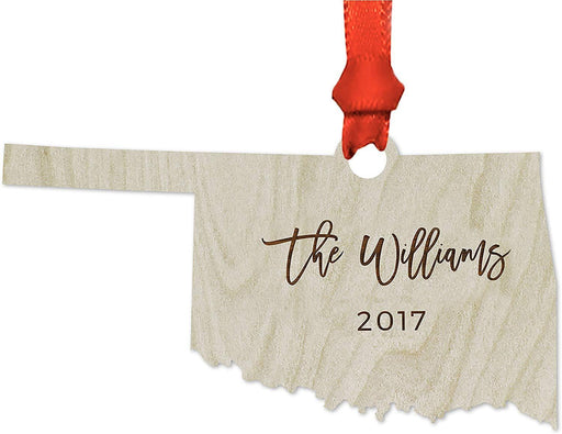 Personalized Laser Engraved Wood Christmas Ornament, Custom Names, South Carolina-Set of 1-Andaz Press-