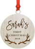 Personalized Laser Engraved Wood Christmas Ornament, First Christmas as Big Sister, Custom Name, Snowflakes-Set of 1-Andaz Press-