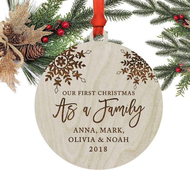 Personalized Laser Engraved Wood Christmas Ornament, Our First Home, Key Shape, Custom Name-Set of 1-Andaz Press-