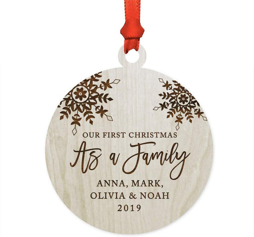 Personalized Laser Engraved Wood Christmas Ornament, Our First Home, Key Shape, Custom Name-Set of 1-Andaz Press-