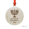 Personalized Laser Engraved Wood Hanukkah Ornament, Baby's First Hanukkah, Custom Name, Menorah-Set of 1-Andaz Press-