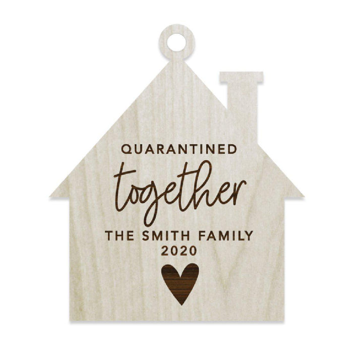 Personalized Laser Engraved Wood Quarantine Social Distance Pandemic Christmas Ornament Keepsake Shaped Design-Set of 1-Andaz Press-Heart-