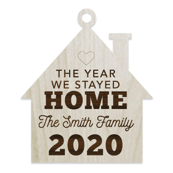 Personalized Laser Engraved Wood Quarantine Social Distance Pandemic Christmas Ornament Keepsake Shaped Design-Set of 1-Andaz Press-Stayed Home-