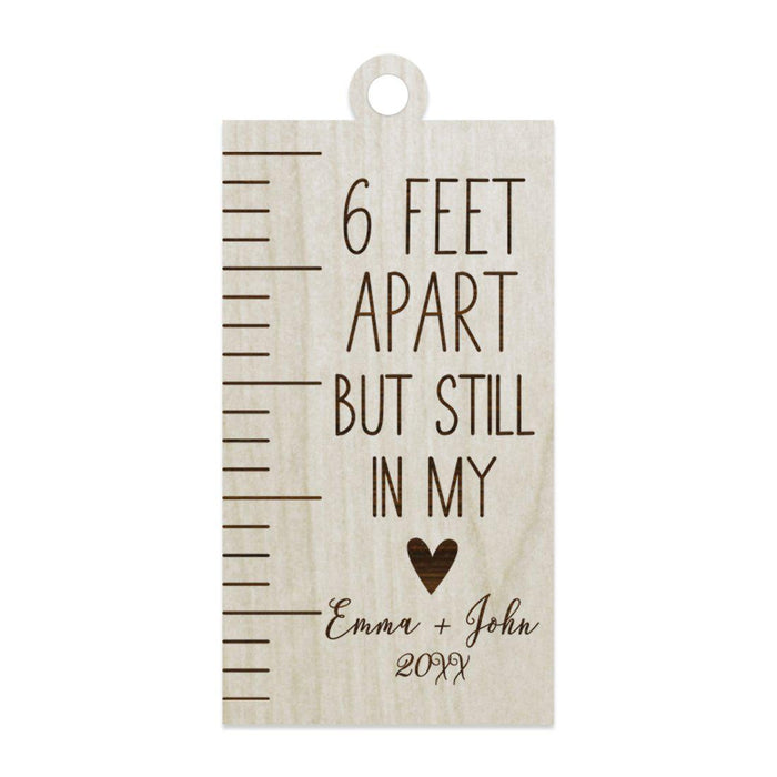 Personalized Laser Engraved Wood Quarantine Social Distance Pandemic Christmas Ornament Keepsake Shaped Design-Set of 1-Andaz Press-Heart-