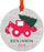 Personalized Metal Christmas Ornament, Construction Digger with Christmas Tree, Custom Name-Set of 1-Andaz Press-