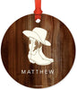 Personalized Metal Christmas Ornament, Cowboy Boots, Custom Name-Set of 1-Andaz Press-