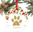 Personalized Metal Christmas Ornament, Custom Name, Red Green Gold Glittering Pawprint-Set of 1-Andaz Press-