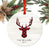 Personalized Metal Christmas Ornament, Custom Name, Red Plaid Buck Deer Head with Antlers-Set of 1-Andaz Press-