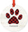 Personalized Metal Christmas Ornament, Red Plaid Dog Cat Pet Pawprint, Xmas New Puppy Kitten Present Ideas-Set of 1-Andaz Press-