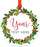 Personalized Metal Christmas Ornament, Your Text Here, Red Green Holiday Wreath-Set of 1-Andaz Press-