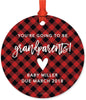 Personalized Metal Christmas Ornament, You're Going to be a Grandparents! Baby Custom Name, Custom Year, Country Buffalo Red Plaid-Set of 1-Andaz Press-