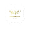 Personalized Metallic Gold Ink Homemade for You Fancy Frame Square Wedding Gift Tags-Set of 24-Andaz Press-