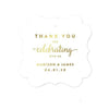 Personalized Metallic Gold Ink Thank You for Celebrating with US Fancy Frame Square Wedding Gift Tags-Set of 24-Andaz Press-