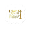 Personalized Metallic Gold Ink Thanks for Coming Fancy Frame Square Birthday Gift Tags-Set of 24-Andaz Press-