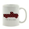 Personalized Name Red Plaid Flatbed Truck Ceramic Coffee Mug-Set of 1-Andaz Press-
