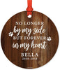 Personalized Pet Memorial Metal Christmas Ornament, No Longer by My Side But Forever in My Heart-Set of 1-Andaz Press-