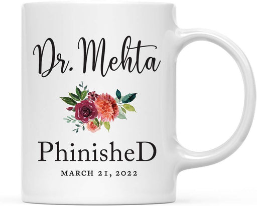 Personalized PhD Graduation Coffee Mug Gift Dr. Mehta Phinished-Set of 1-Andaz Press-