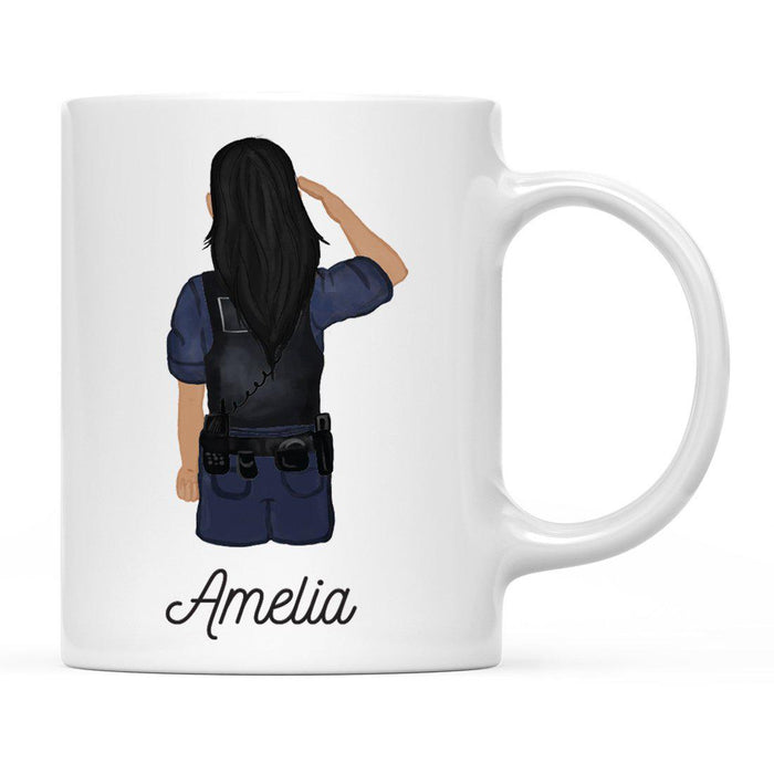 Personalized Police Officer Coffee Mug Part 1-Set of 1-Andaz Press-Female Police Officer 1-