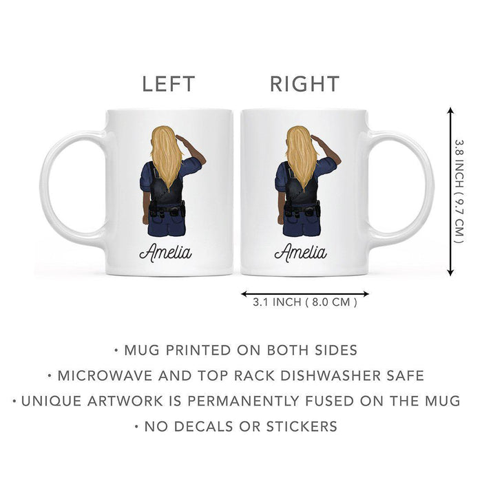 Personalized Police Officer Coffee Mug Part 1-Set of 1-Andaz Press-Female Police Officer 1-