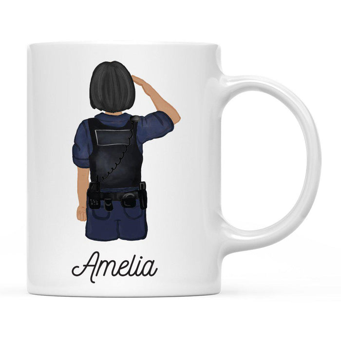 Personalized Police Officer Coffee Mug Part 1-Set of 1-Andaz Press-Female Police Officer 27-