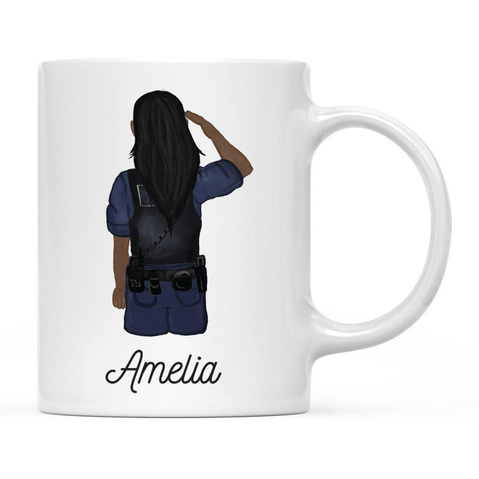 Personalized Police Officer Coffee Mug Part 1-Set of 1-Andaz Press-Female Police Officer 3-
