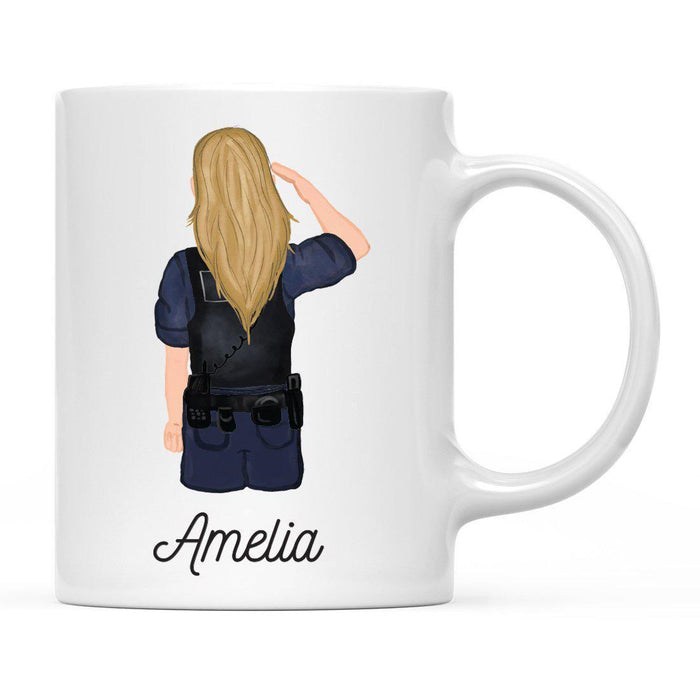 Personalized Police Officer Coffee Mug Part 1-Set of 1-Andaz Press-Female Police Officer 4-
