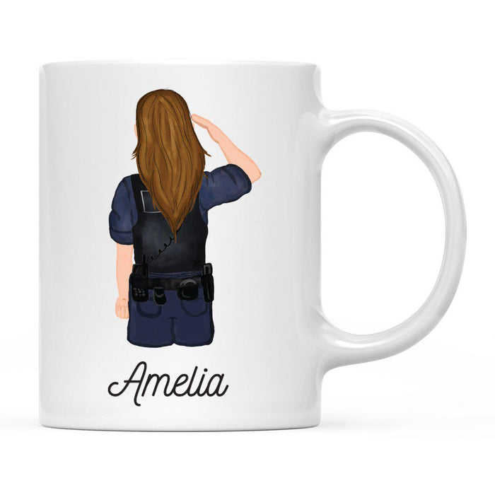 Personalized Police Officer Coffee Mug Part 1-Set of 1-Andaz Press-Female Police Officer 5-