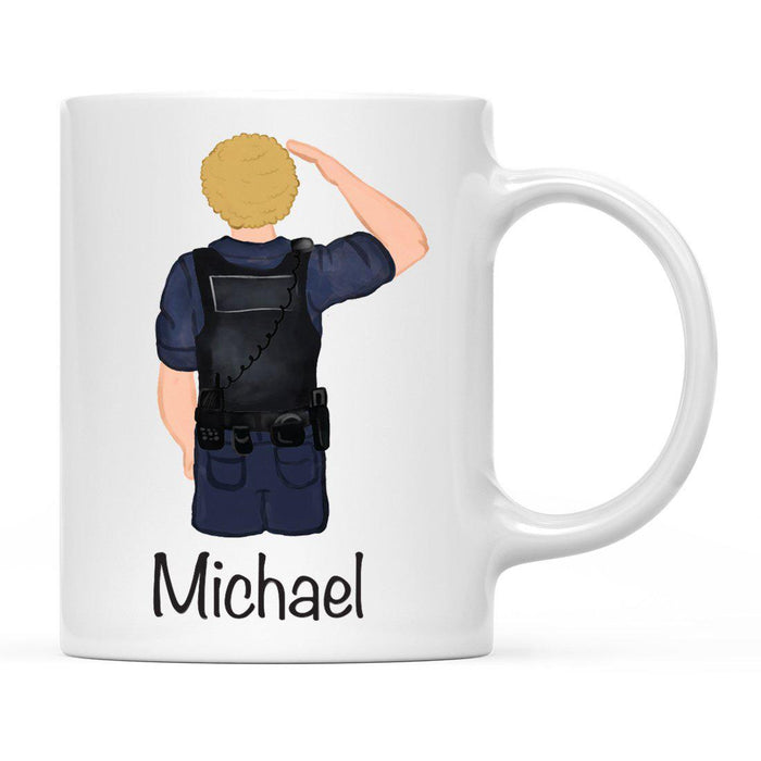 Personalized Police Officer Coffee Mug Part 2-Set of 1-Andaz Press-Male Police Officer 1-